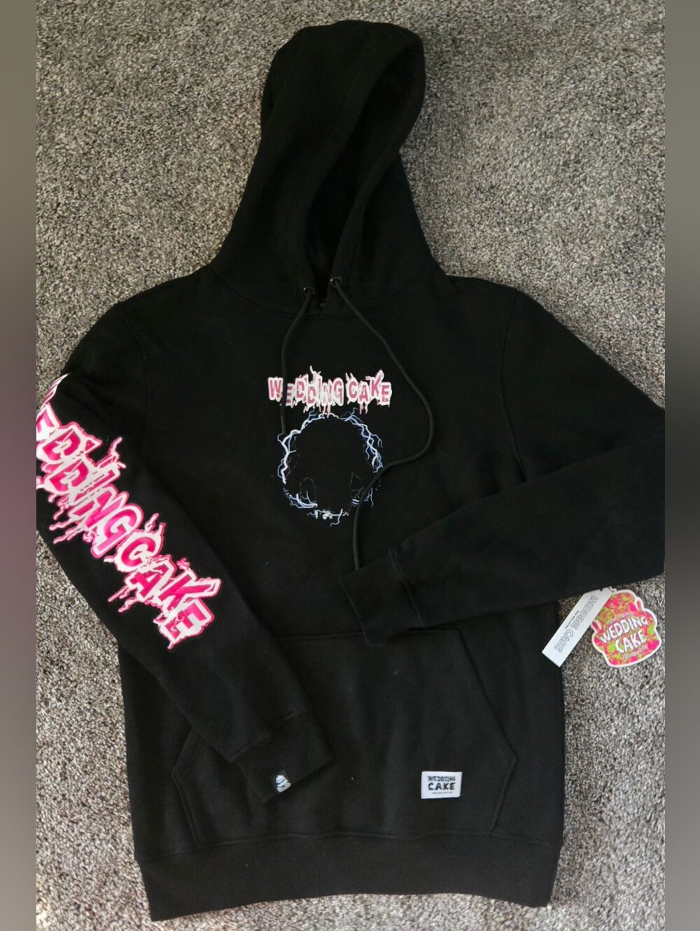 Wedding Cake Black & Pink Graphic Hoodie Sweatshirt S Unisex